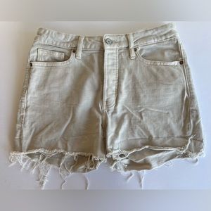 High Waisted Button-Up Fly Jean Shorts